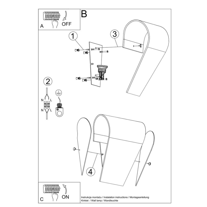 Iluminação de parede CLINO 1xE27/46W/230V