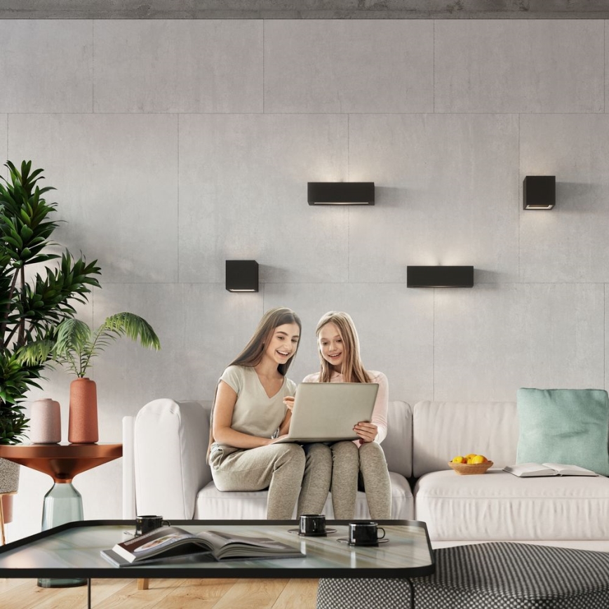 Iluminação de parede LEO 1xE27/60W/230V preto