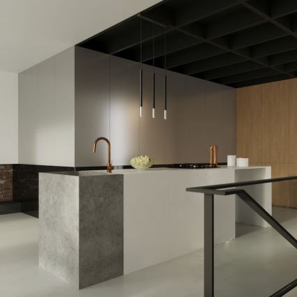 Candeeiro suspenso MOSAIC 3xG9/12W/230V preto/cromado brilhante