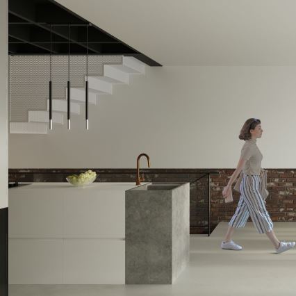 Candeeiro suspenso MOSAIC 3xG9/12W/230V preto/cromado brilhante