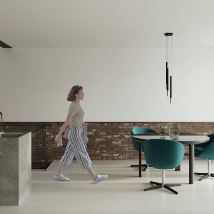 Candeeiro suspenso MOSAIC 3xG9/12W/230V preto/cromado brilhante