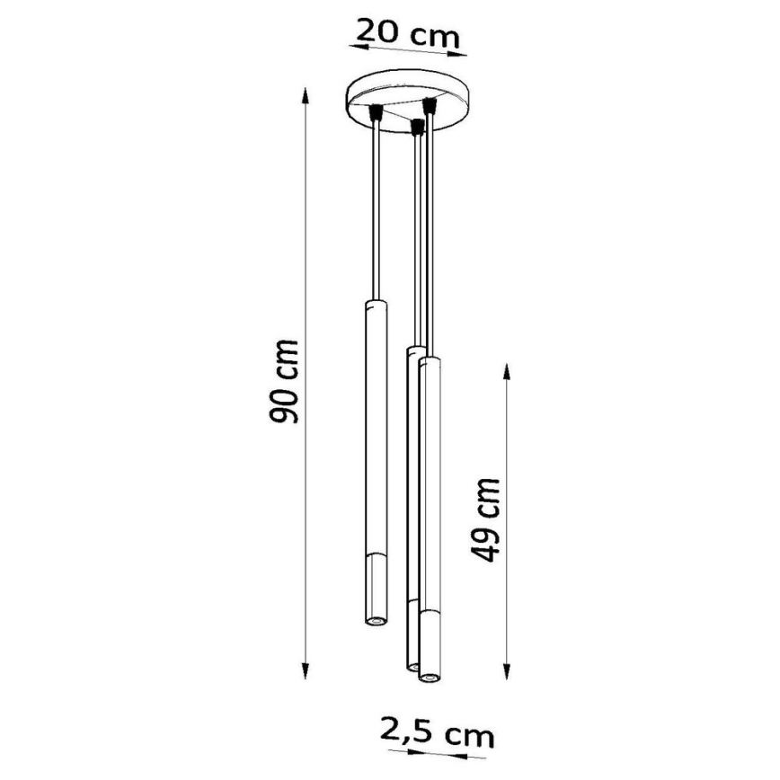 Candeeiro suspenso MOSAIC 3xG9/12W/230V preto/cromado brilhante
