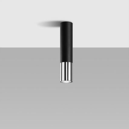 Foco LOOPEZ 1xGU10/10W/230V preto/cromado brilhante