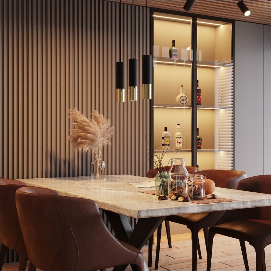 Candelabro suspenso LOOPEZ 1xGU10/40W/230V preto/dourado