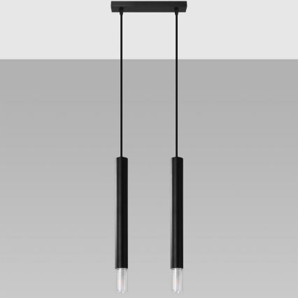 Candelabro suspenso VIZIER 2xG9/40W/230V preto