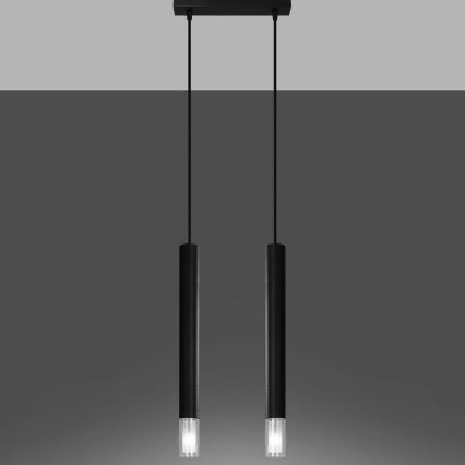 Candelabro suspenso VIZIER 2xG9/40W/230V preto