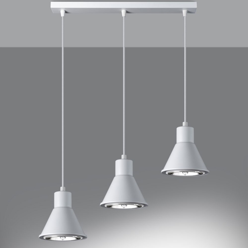 Candelabro suspenso TAZILA 3xES111/60W/230V branco