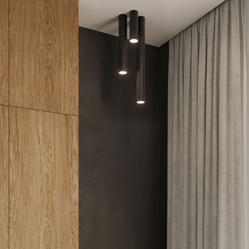 Foco LAGOS 1xGU10/10W/230V 10 cm preto