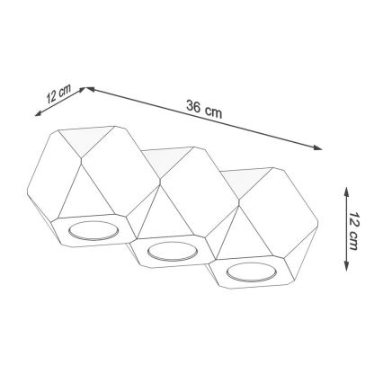 Iluminação de teto WOODY 3xGU10/40W/230V carvalho