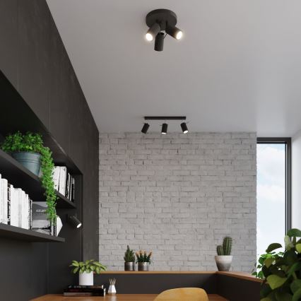 Foco RING 3xGU10/10W/230V preto