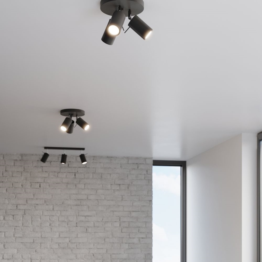 Foco RING 3xGU10/10W/230V preto