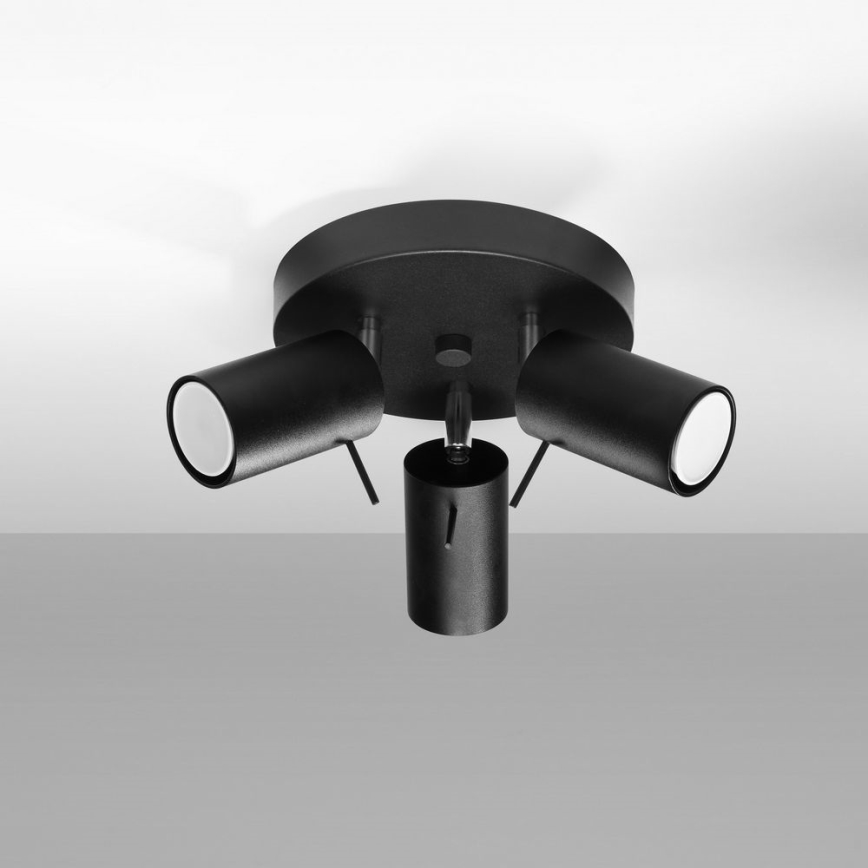 Foco RING 3xGU10/10W/230V preto