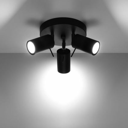 Foco RING 3xGU10/10W/230V preto