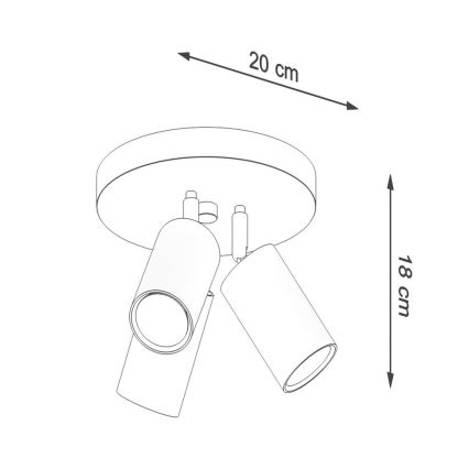 Foco RING 3xGU10/10W/230V preto