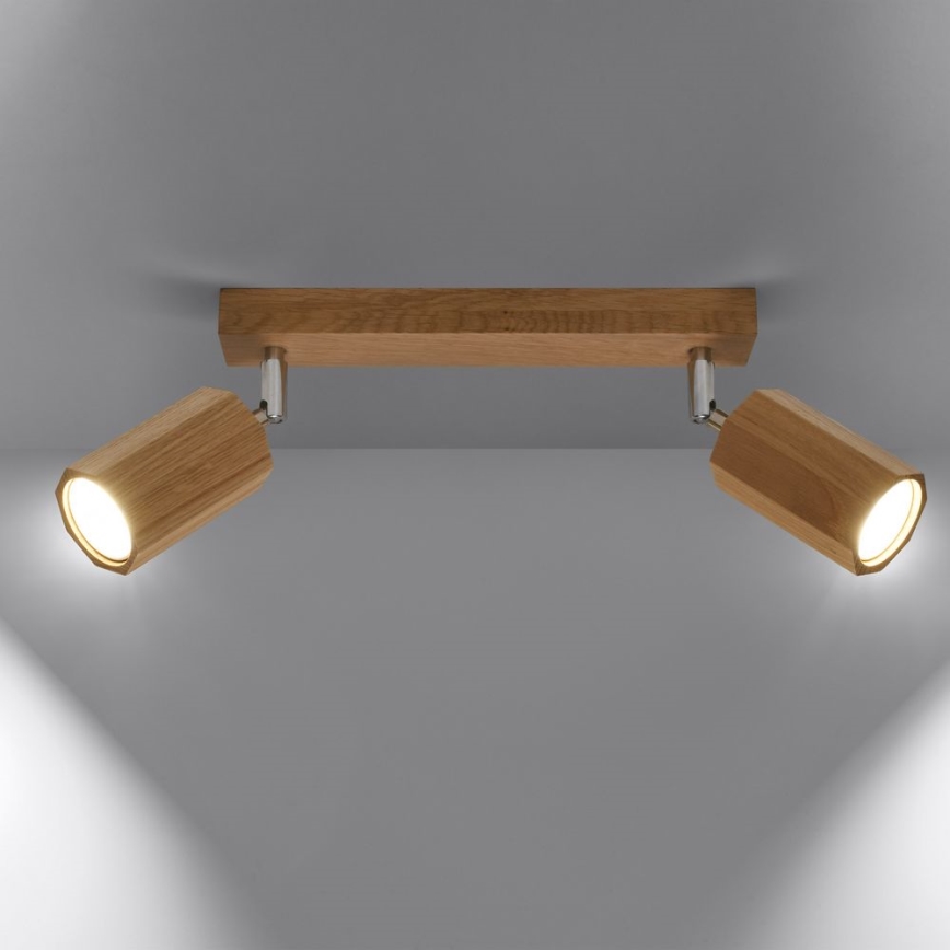 Foco ZEKE 2xGU10/40W/230V carvalho