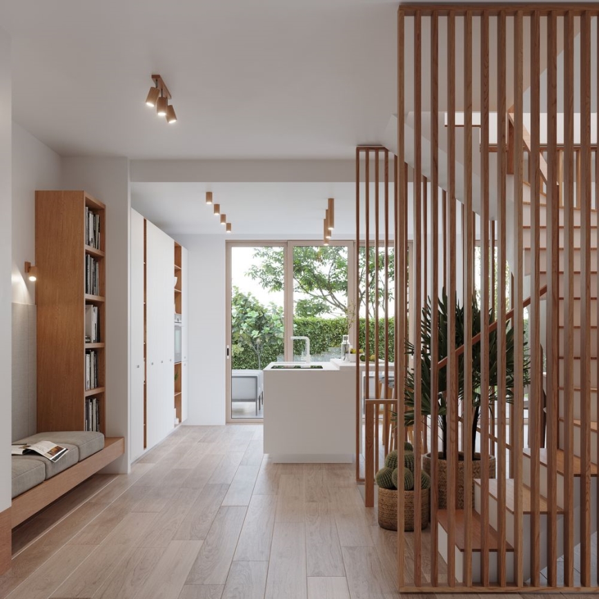 Foco ZEKE 1xGU10/40W/230V 10 cm carvalho