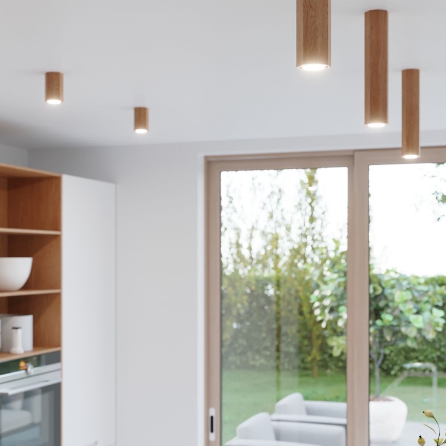 Foco ZEKE 1xGU10/40W/230V 10 cm carvalho