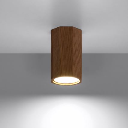 Foco ZEKE 1xGU10/40W/230V 10 cm carvalho