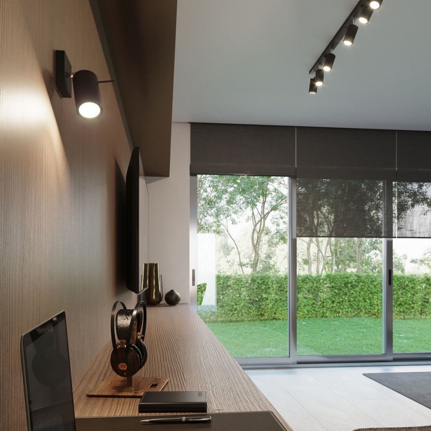 Foco de parede RING 1xGU10/10W/230V preto