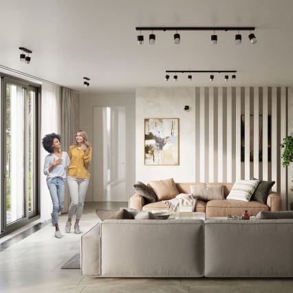 Foco NERO 2xGU10/40W/230V preto/cromado brilhante