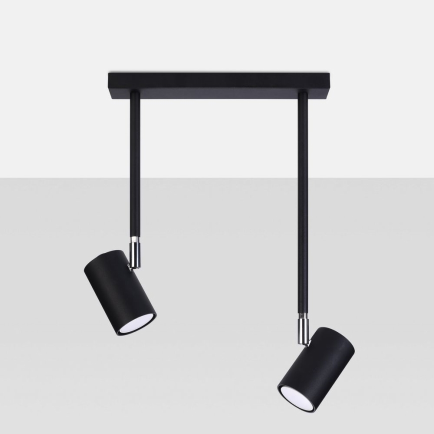 Candelabro suspenso NORANO 2xGU10/40W/230V preto