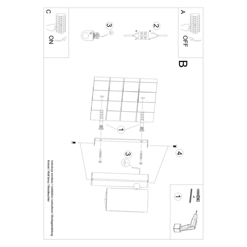 Iluminação de parede UTTI 1xGU10/40W/230V branca