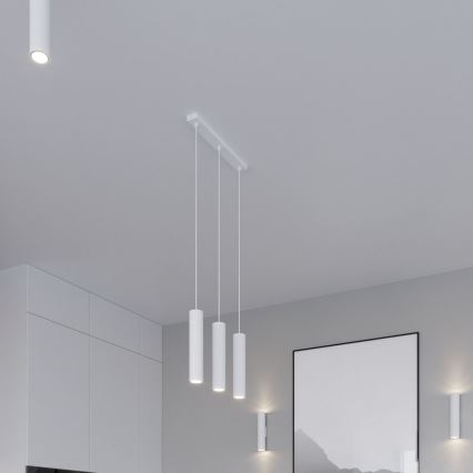 Candeeiro suspenso LAGOS 3xGU10/10W/230V branco