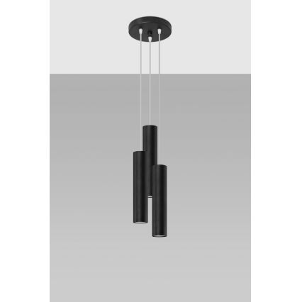 Candeeiro suspenso LAGOS 3xGU10/10W/230V preto