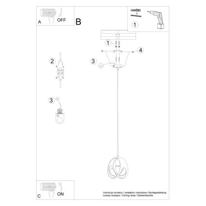 Candelabro suspenso TULOS 1xE27/60W/230V branco