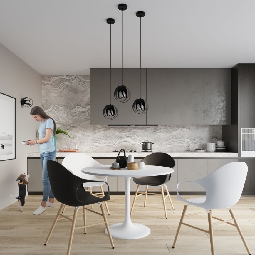 Candelabro montado à superfície TULOS 1xE27/60W/230V preto