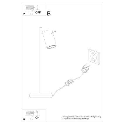 Candeeiro de mesa RING 1xGU10/10W/230V preto