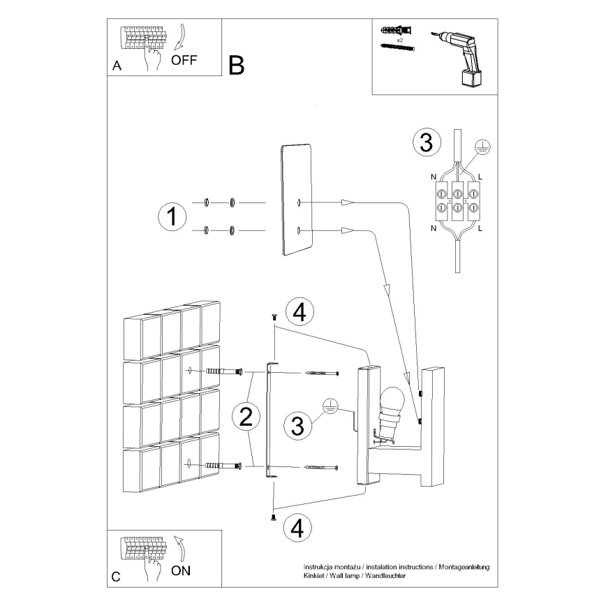 Aplique de parede LAPPO 1xE14/10W/230V branco