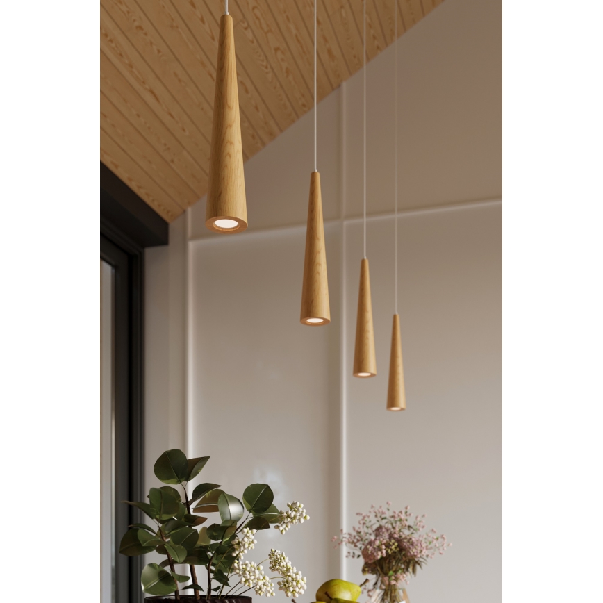 Pendente em cabo SULA 1xGU10/10W/230V Ø 8 cm bege