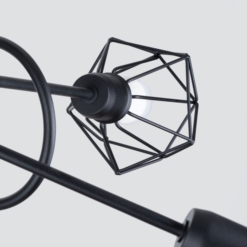 Candeeiro de teto em haste ARTEMIS 5xE14/40W/230V preto