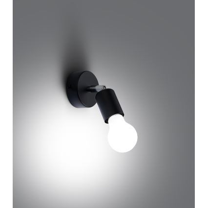 Luminária de parede com foco FORNES 1xE27/60W/230V preta
