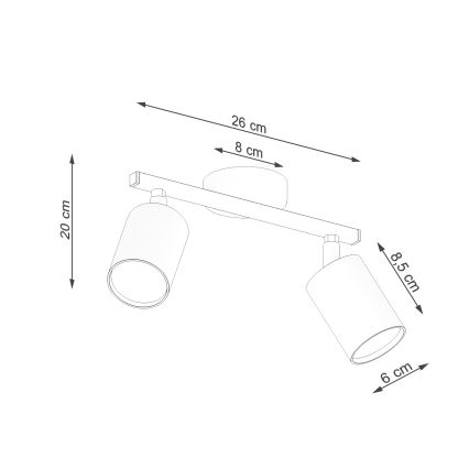 Luminária de teto LEMMI 2xGU10/40W/230V preta