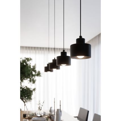 Candeeiro de teto suspenso SAVAR 1xE27/60W/230V preto
