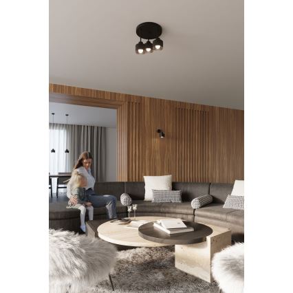 Candeeiro de teto suspenso SAVAR 1xE27/60W/230V preto