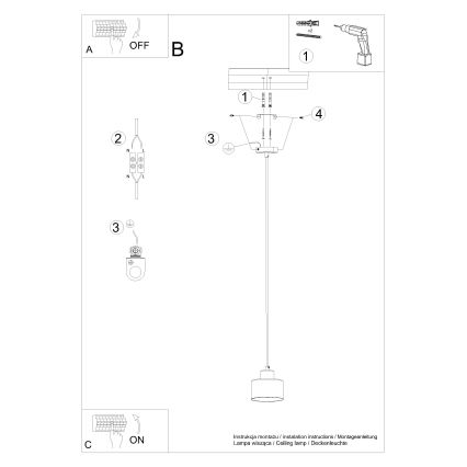 Candeeiro de teto suspenso SAVAR 1xE27/60W/230V preto