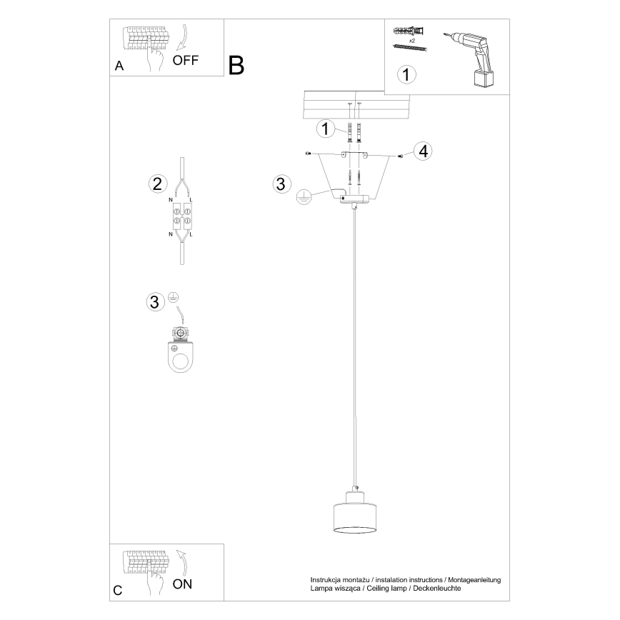 Candeeiro de teto suspenso SAVAR 1xE27/60W/230V preto