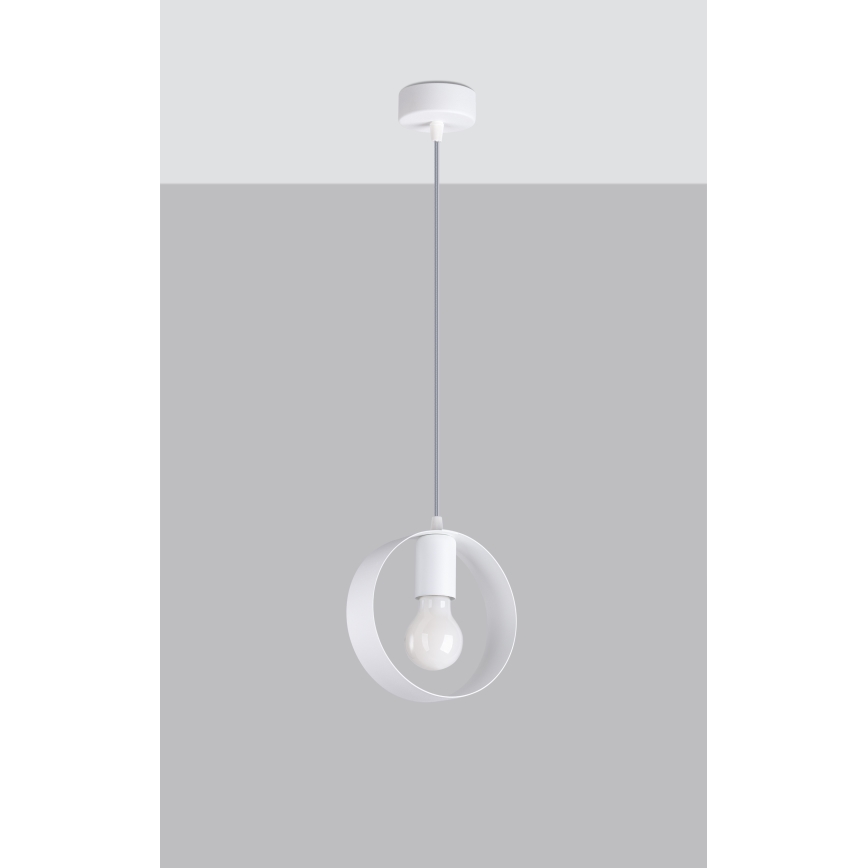 Candeeiro suspenso com cabo TITRAN 1xE27/60W/230V branco