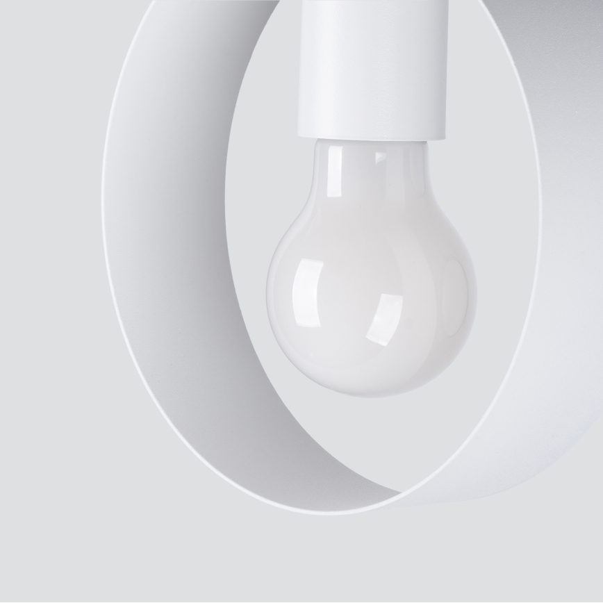Candeeiro suspenso com cabo TITRAN 1xE27/60W/230V branco