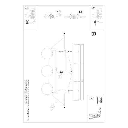 Luminária de teto YOLI 3xG9/12W/230V preta