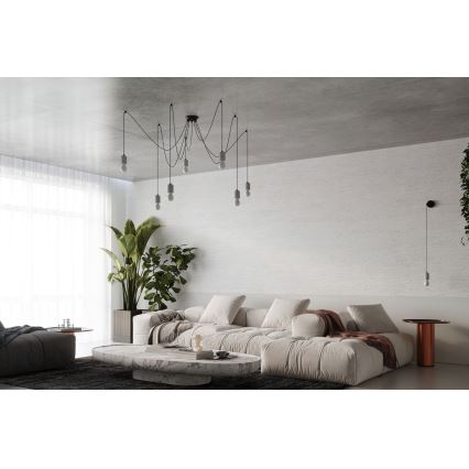 Candeeiro suspenso NESO 5xE27/15W/230V aranha betão