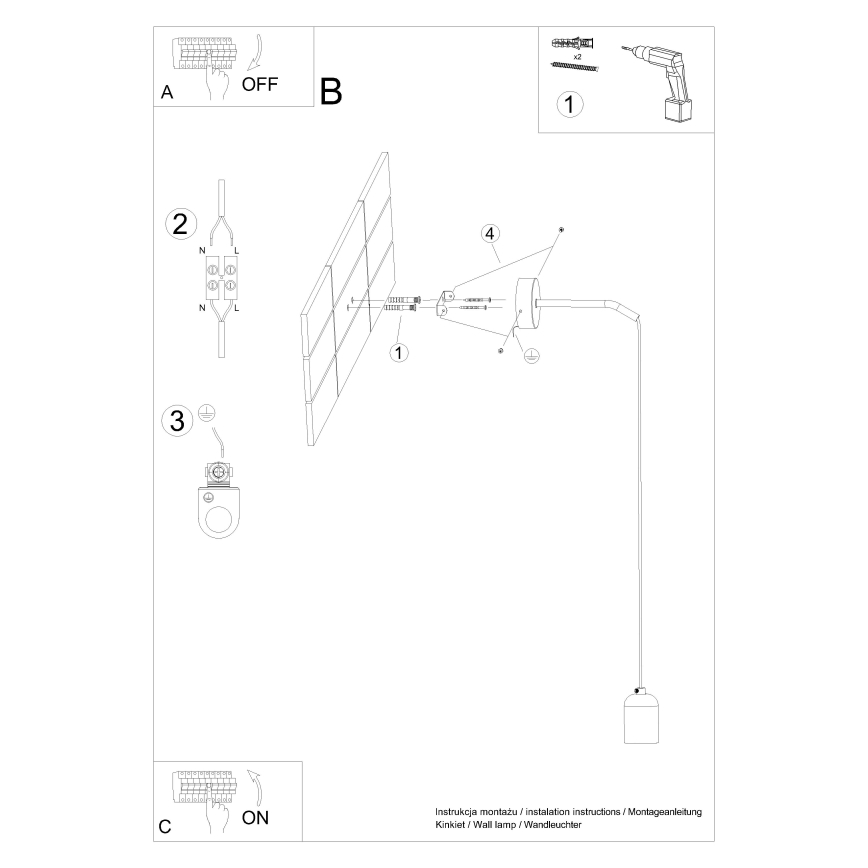 Candeeiro de parede NESO 1xE27/15W/230V betão