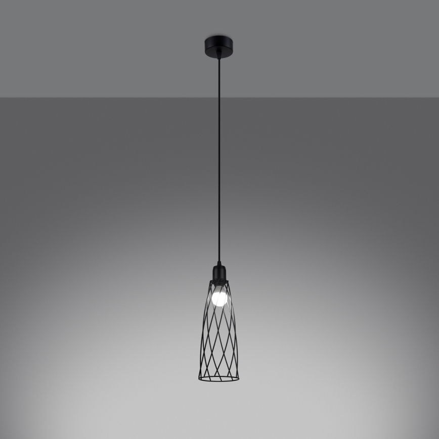 Candelabro suspenso SUBA 1xE27/15W/230V preto