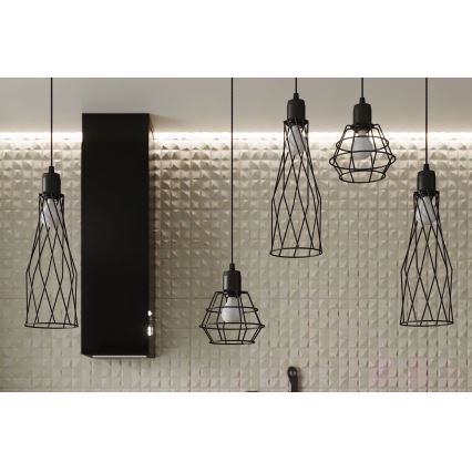 Candelabro suspenso SUBA 1xE27/15W/230V preto