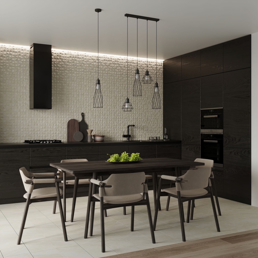 Candelabro suspenso SUBA 1xE27/15W/230V preto