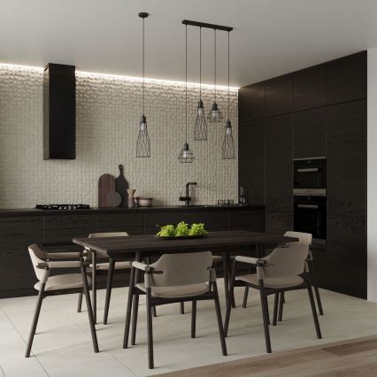 Candelabro suspenso SUBA 4xE27/15W/230V preto