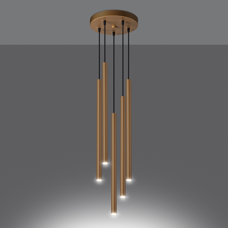 Candelabro suspenso PASTELO 5xG9/8W/230V dourada